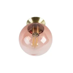 Qazqa plafondlampen pallon roze e27