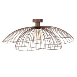 Qazqa plafondlampen pua bruin e27