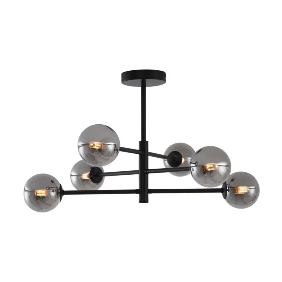 Qazqa plafondlampen ryan zwart g9