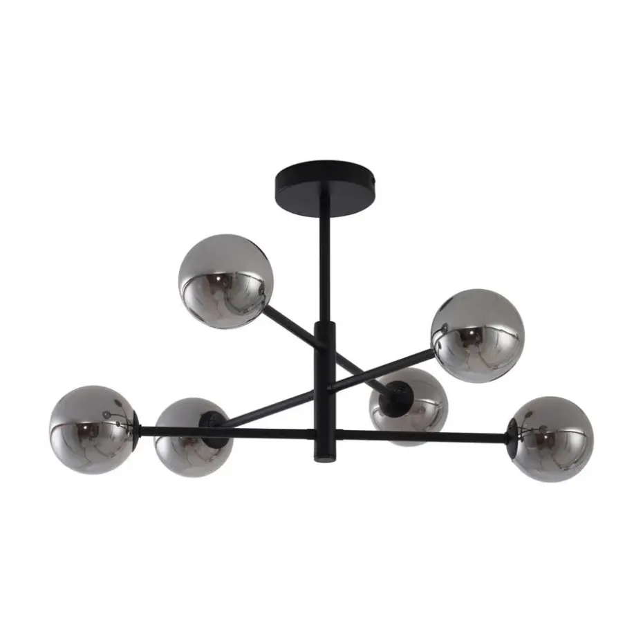 Qazqa plafondlampen ryan zwart g9