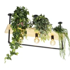 Qazqa plafondlampen shelf zwart e27