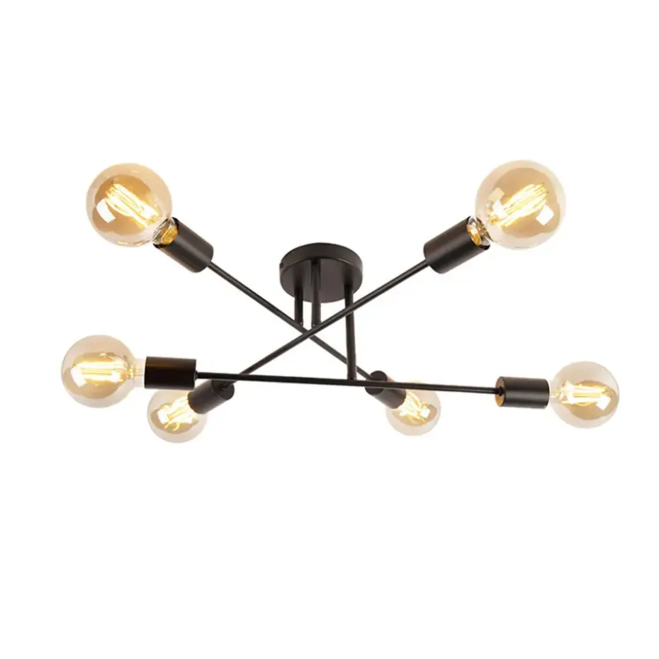 Qazqa plafondlampen sydney zwart e27