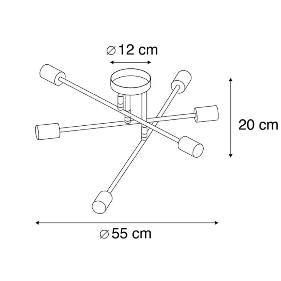 Qazqa plafondlampen sydney zwart e27