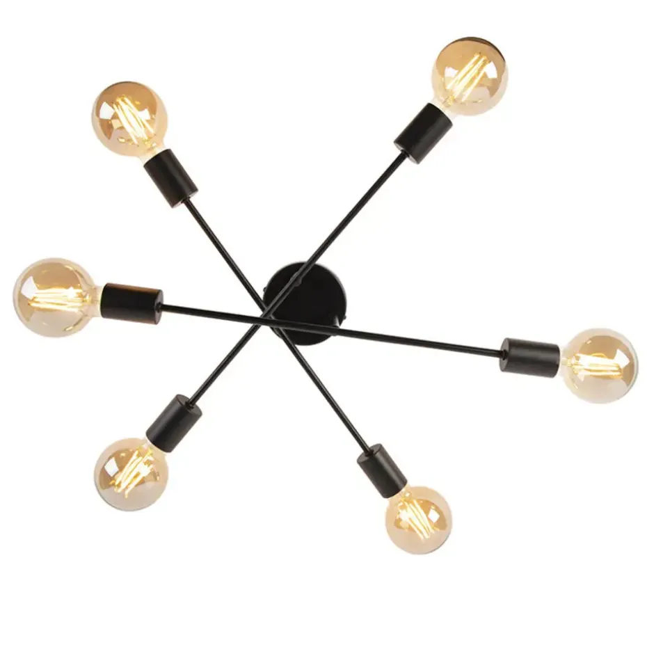 Qazqa plafondlampen sydney zwart e27