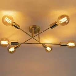 Qazqa plafondlampen sydney goudkleurig e27