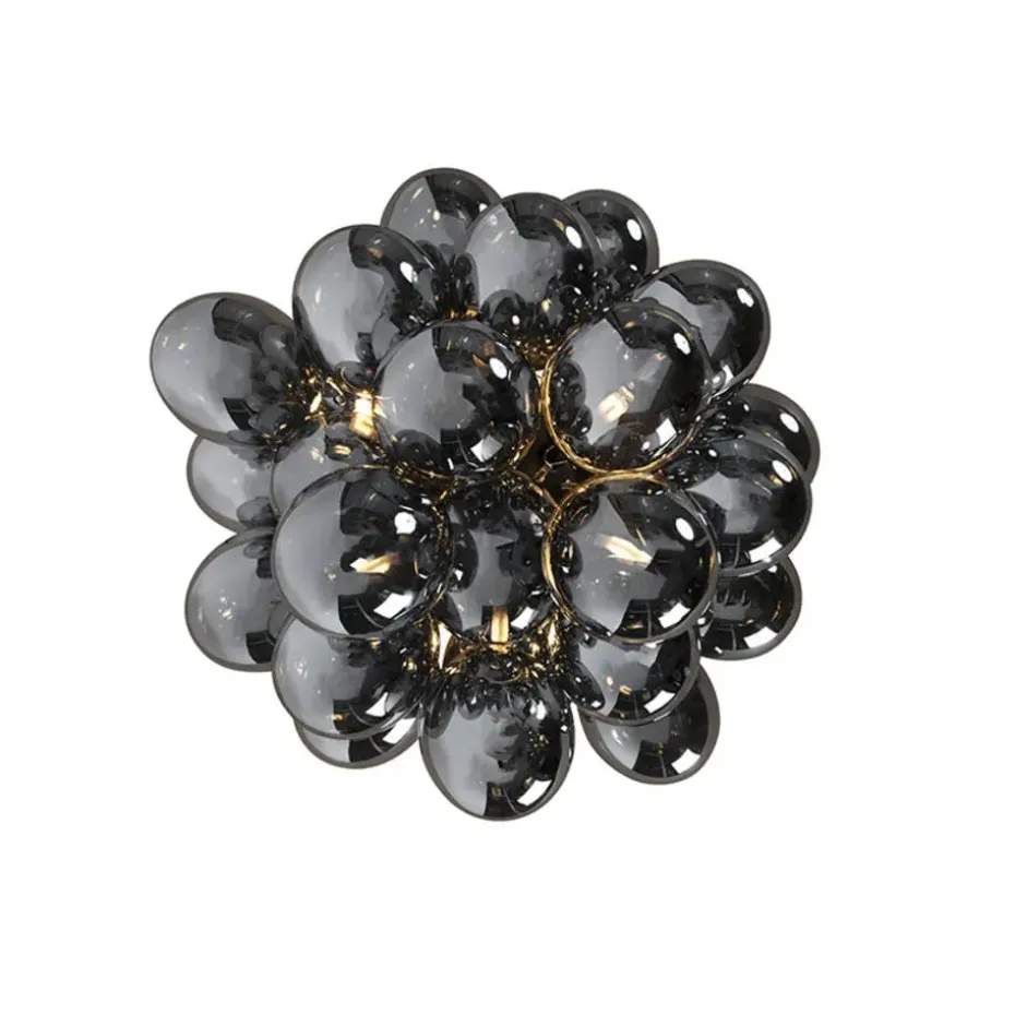 Qazqa plafondlampen uvas zwart g9