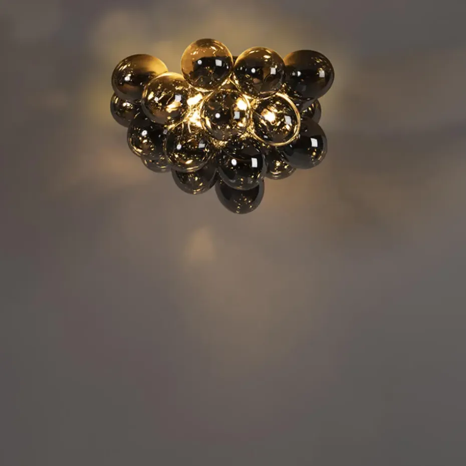 Qazqa plafondlampen uvas zwart g9