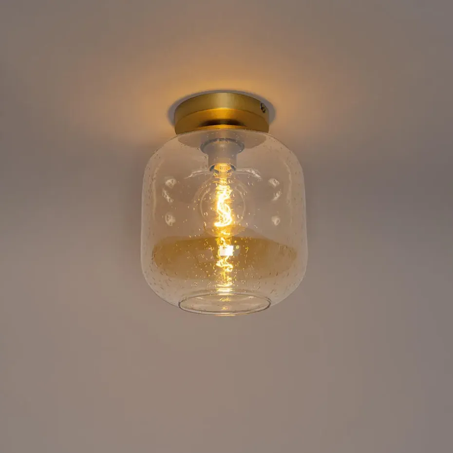 Qazqa plafondlampen zuzanna oranje e27