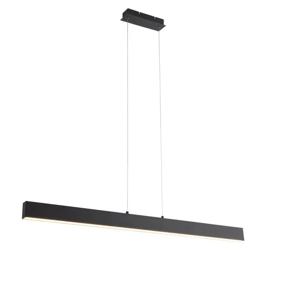 Qazqa professional hanglampen keane zwart geïntegreerde led