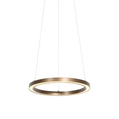 Qazqa professional hanglampen girello bruin geïntegreerde led