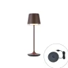 Qazqa professional tafellampen bass bronskleurig geïntegreerde led