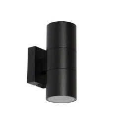 Qazqa professional wandlampen buiten duo zwart gu10