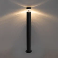 Qazqa staande buitenlampen roxy zwart geïntegreerde led