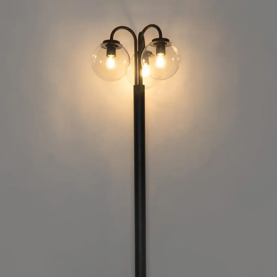 Qazqa staande buitenlampen sfera zwart e27