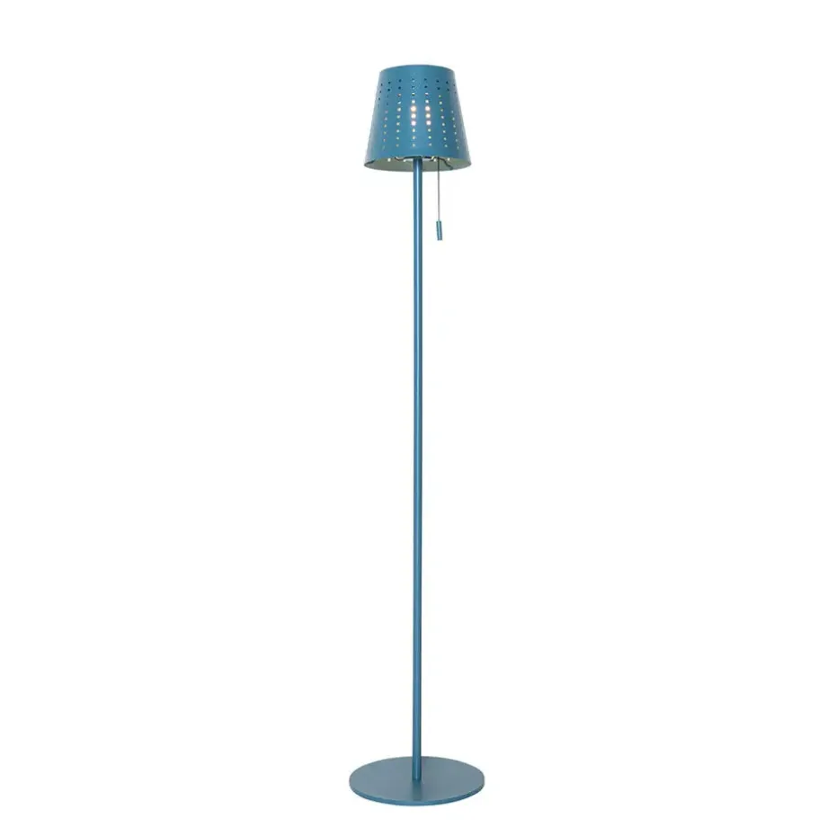 Qazqa staande buitenlampen ferre blauw geïntegreerde led