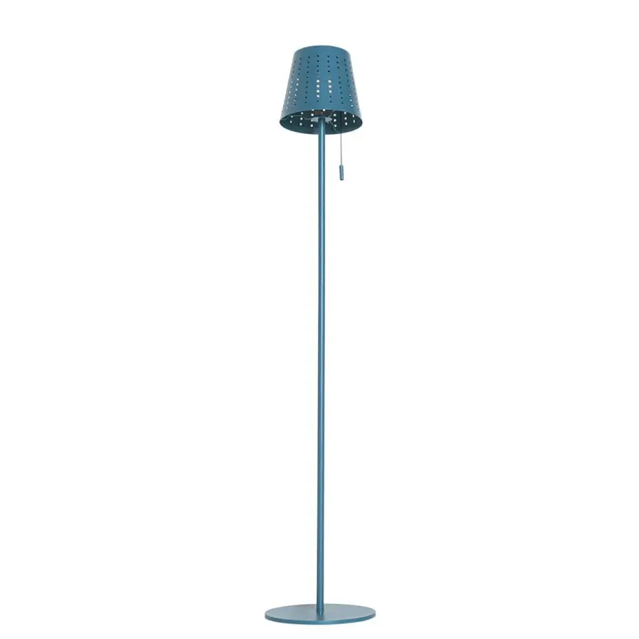 Qazqa staande buitenlampen ferre blauw geïntegreerde led