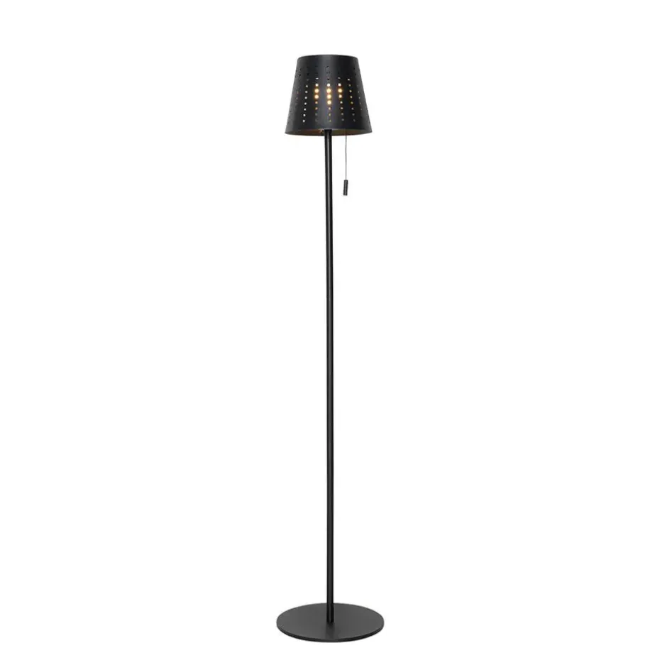 Qazqa staande buitenlampen ferre zwart geïntegreerde led
