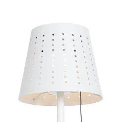 Qazqa staande buitenlampen ferre wit geïntegreerde led