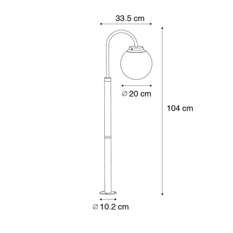 Qazqa staande buitenlampen sfera zwart e27