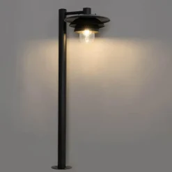 Qazqa staande buitenlampen morty zwart e27