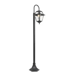 Qazqa staande buitenlampen berta zwart e27