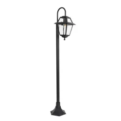 Qazqa staande buitenlampen berta zwart e27