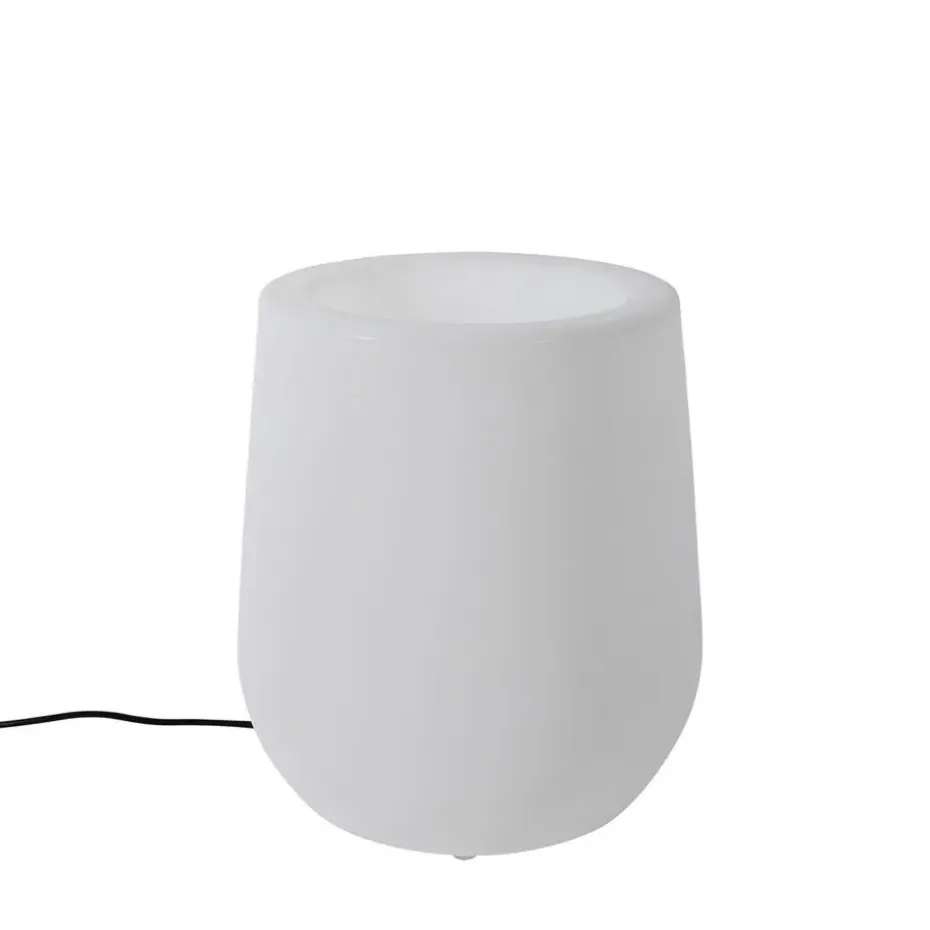 Qazqa staande buitenlampen flowerpot wit e27