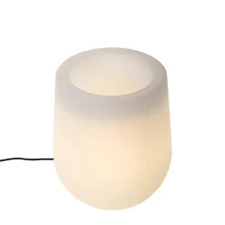 Qazqa staande buitenlampen flowerpot wit e27