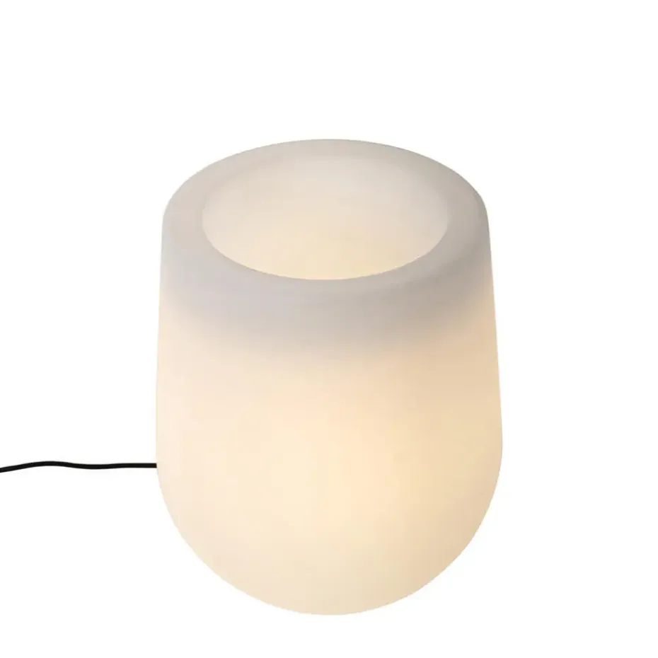 Qazqa staande buitenlampen flowerpot wit e27