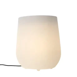 Qazqa staande buitenlampen flowerpot wit e27