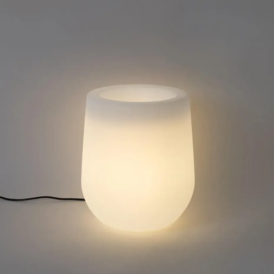 Qazqa staande buitenlampen flowerpot wit e27