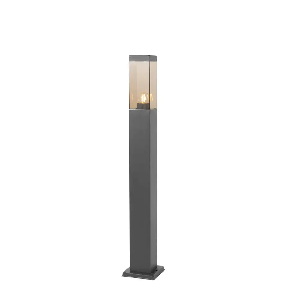 Qazqa staande buitenlampen malios bruin e27
