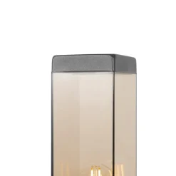 Qazqa staande buitenlampen malios bruin e27