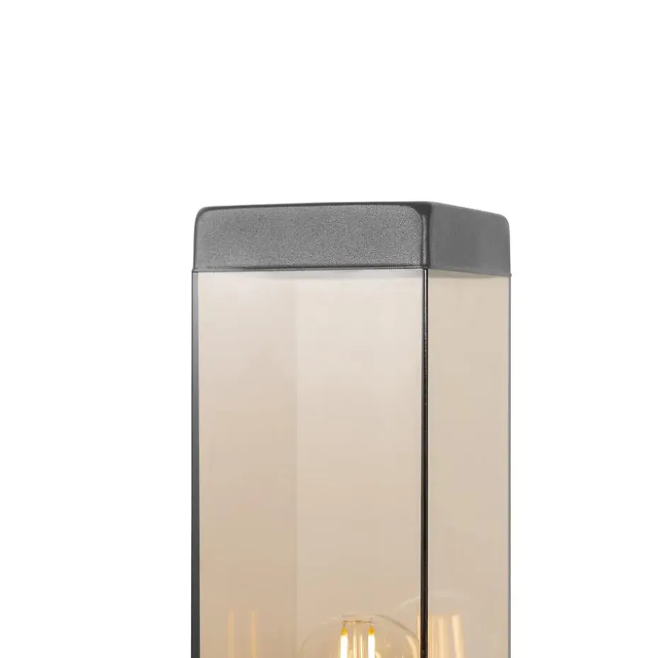 Qazqa staande buitenlampen malios bruin e27