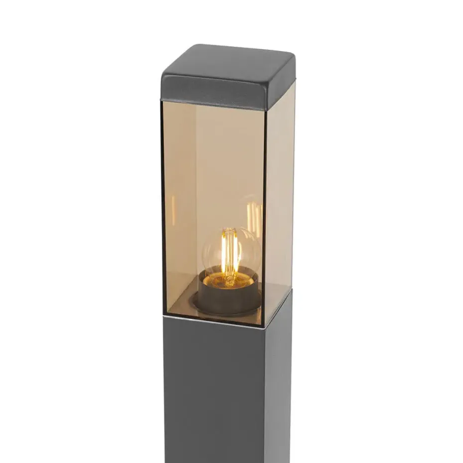 Qazqa staande buitenlampen malios bruin e27