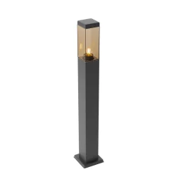 Qazqa staande buitenlampen malios bruin e27