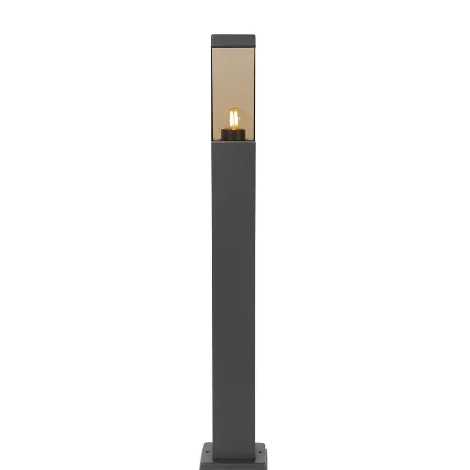 Qazqa staande buitenlampen malios bruin e27