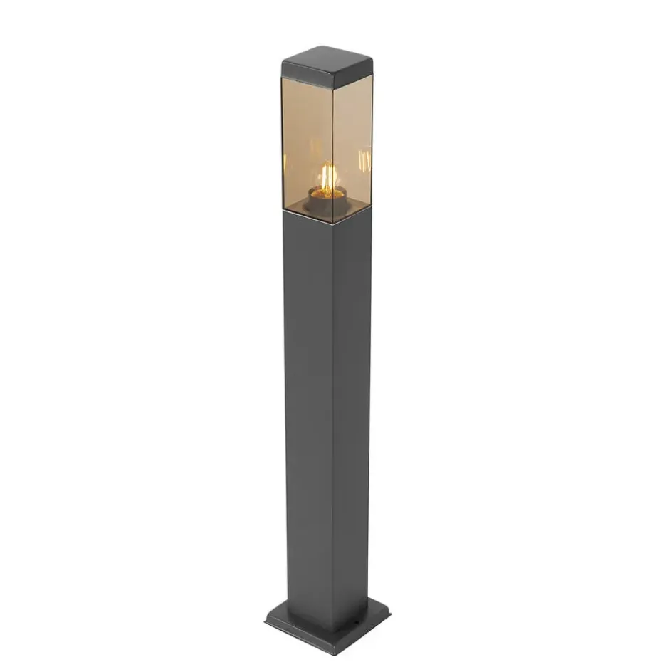 Qazqa staande buitenlampen malios bruin e27