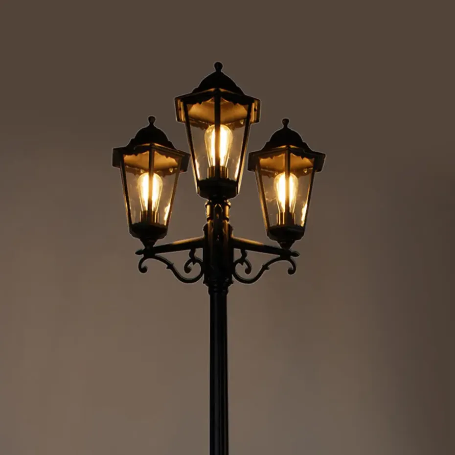 Qazqa staande buitenlampen havana zwart e27