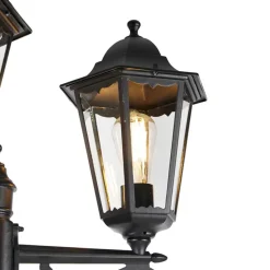 Qazqa staande buitenlampen havana zwart e27