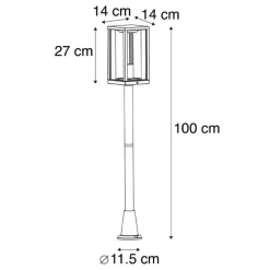 Qazqa staande buitenlampen charlois zwart e27