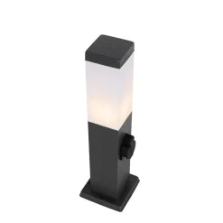 Qazqa staande buitenlampen malios grijs e27