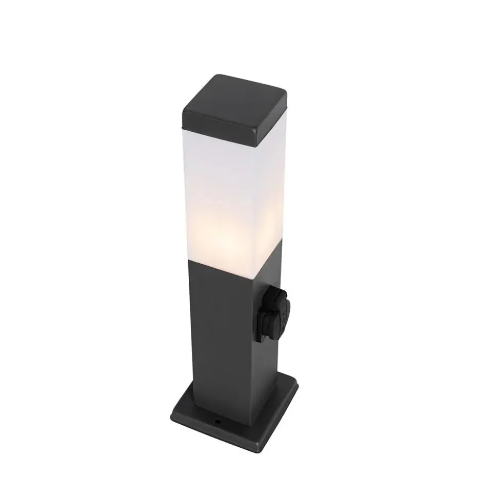 Qazqa staande buitenlampen malios grijs e27