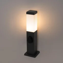 Qazqa staande buitenlampen malios grijs e27