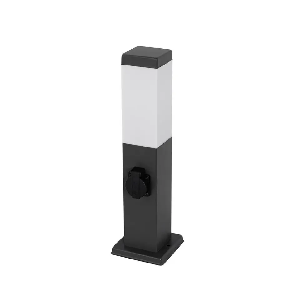 Qazqa staande buitenlampen malios grijs e27