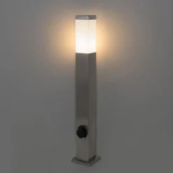 Qazqa staande buitenlampen malios zilverkleurig e27