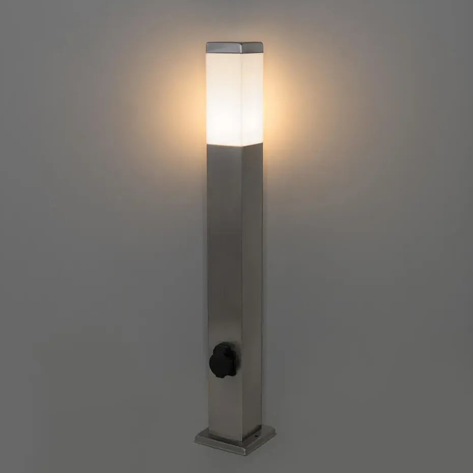 Qazqa staande buitenlampen malios zilverkleurig e27