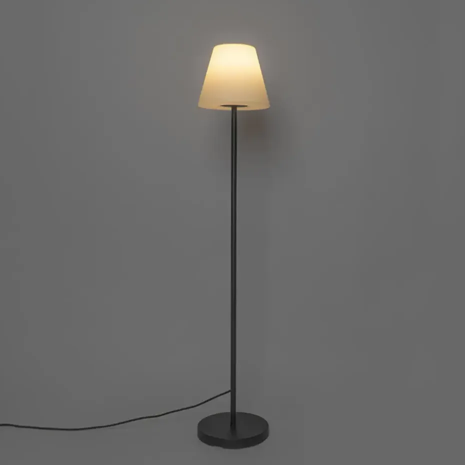 Qazqa staande buitenlampen virginia zwart e27
