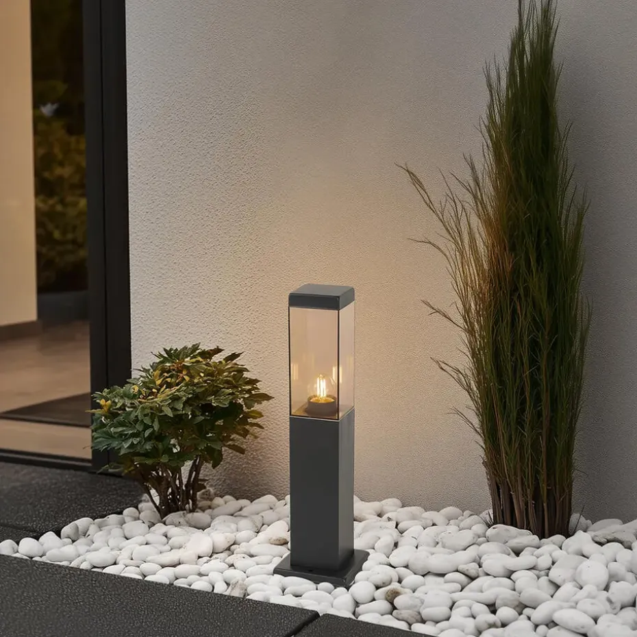 Qazqa staande buitenlampen malios bruin e27