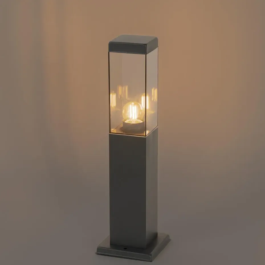 Qazqa staande buitenlampen malios bruin e27